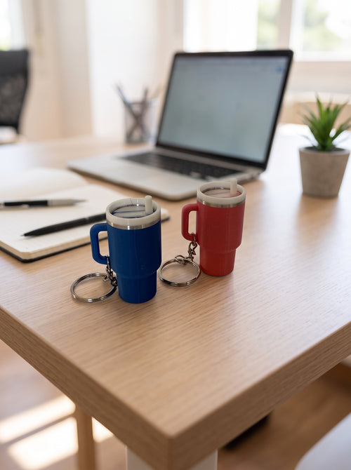 Llavero Mini Termo Vaso Térmico 3D | Accesorio para Llaves y Mochilas
