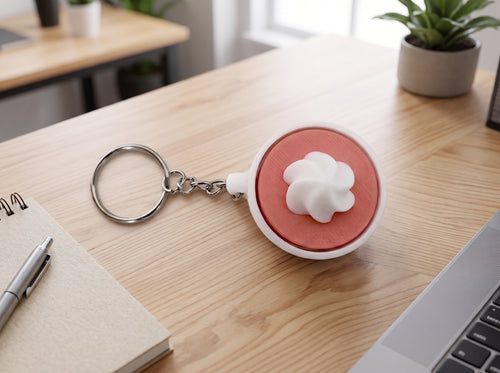 Llavero Taza de Nata y Marshmallows 3D | Accesorio Original y Divertido